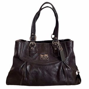 Coach Madison Black Leather Carryall Handbag Y2K hangtags